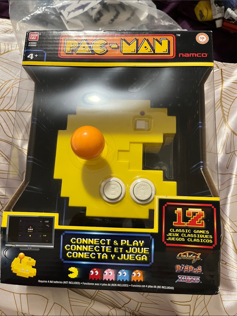 Namco PAC-MAN Yellow Handheld Joystick Controller with Orange Stick